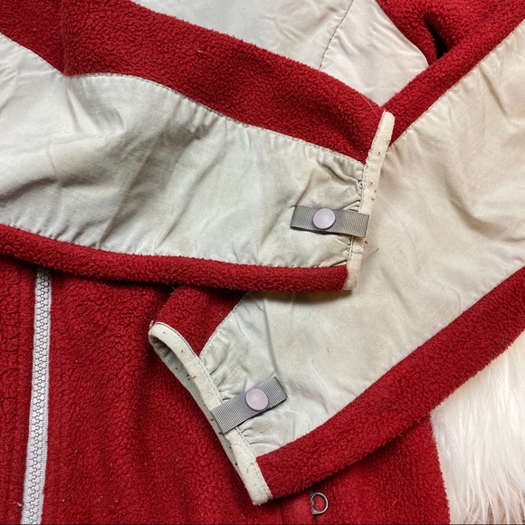 Rare North Face Red & Grey Fleece Zip Jacket Coat - Picture 8 of 12